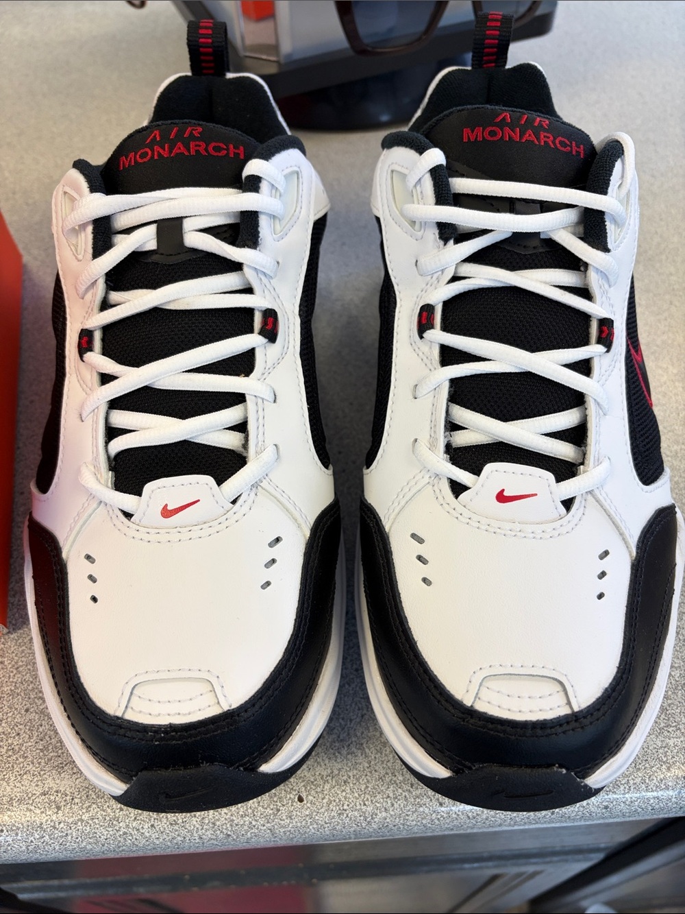 Nike Air Monarch Men’s Sneakers - White, Black, Red